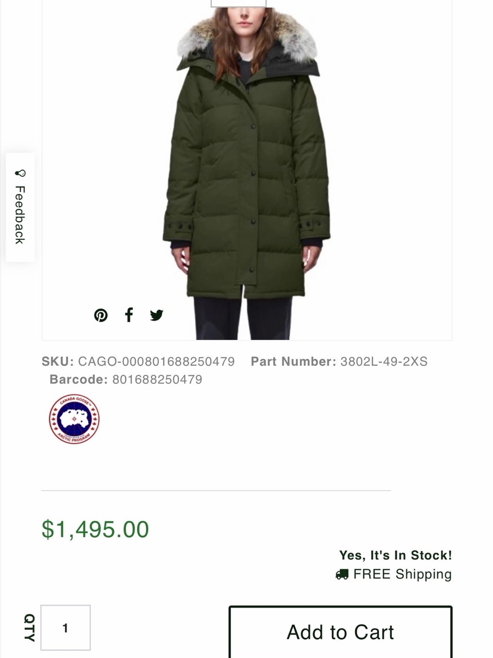 Canada Goose Military Green Puffer Jacket - Picture 8 of 8